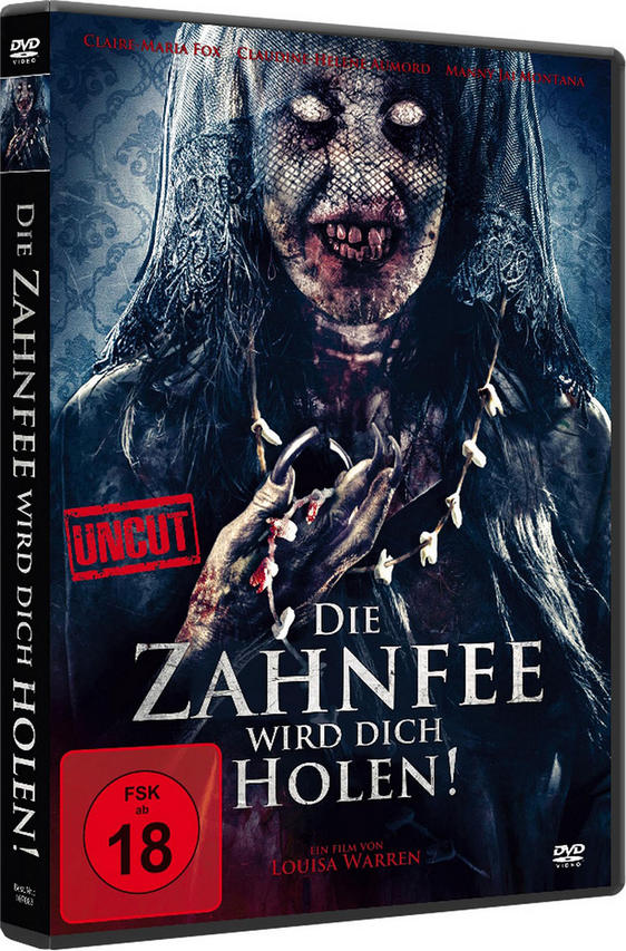DVD-Cover: Ein gruseliges Gesicht mit langen Nägeln und dem Titel Die Zahnfee.
