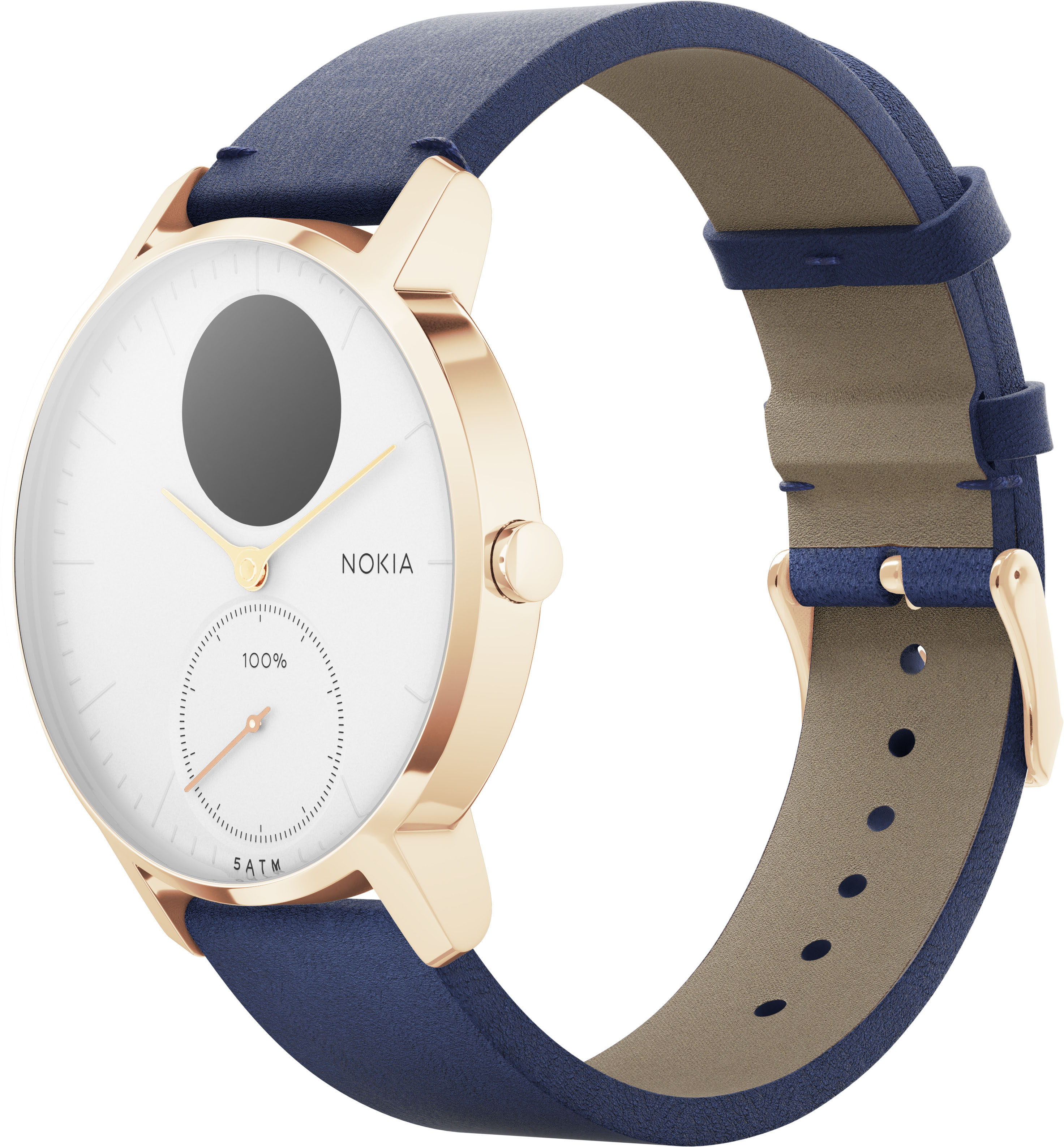 NOKIA Steel HR Fitnesstracker Edelstahl Echtleder, 200 mm, Weiß