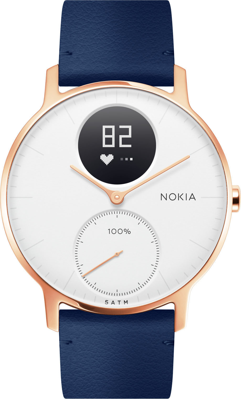 NOKIA Steel HR Fitnesstracker Edelstahl Echtleder, 200 mm, Weiß