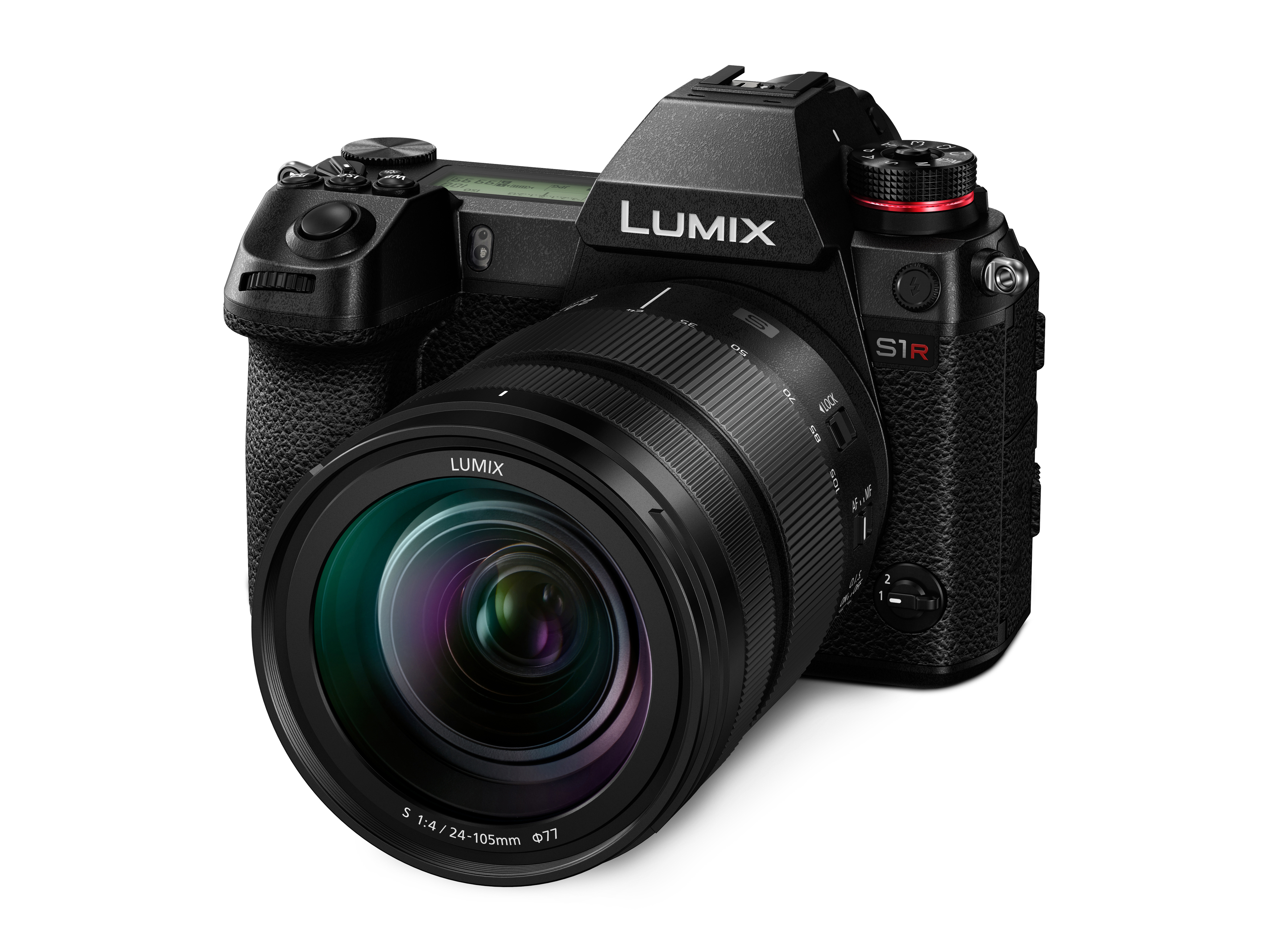 PANASONIC Lumix DC-S1R Systemkamera mit Objektiv S 24-105mm 4.0 Macro OIS, Schwarz
