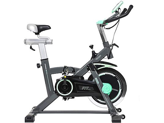 Bicicleta de spinning - Cecotec Extreme 20, Volante Inercia 20 kg Delantero, Peso Máx. 120 kg, Freno fricción, Gris y Verde