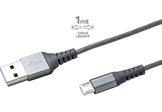 CELLY Naylon Micro USB Şarj Kablosu Gümüş