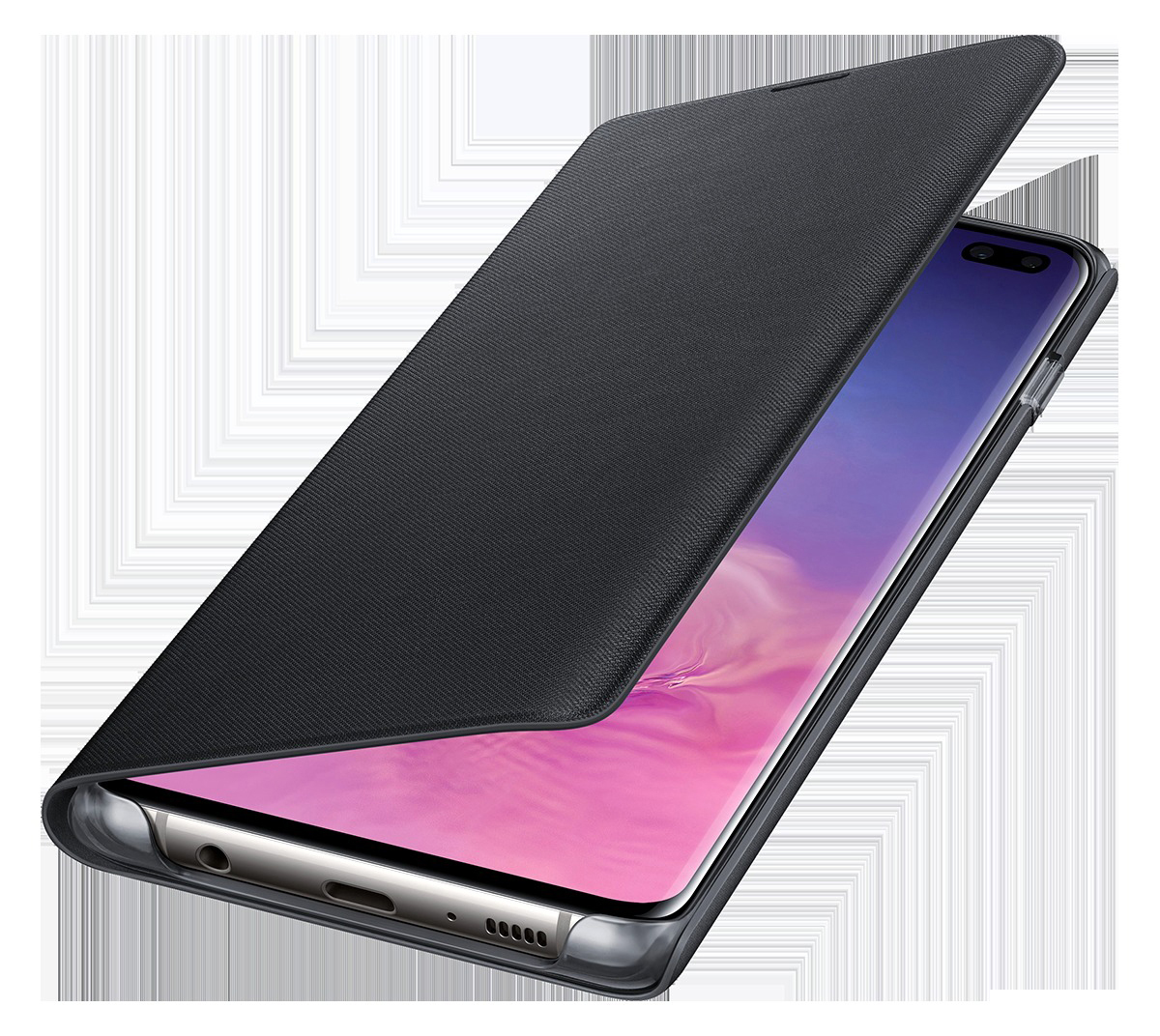 SAMSUNG LED View Cover, Bookcover, Samsung, Galaxy S10+, Schwarz
