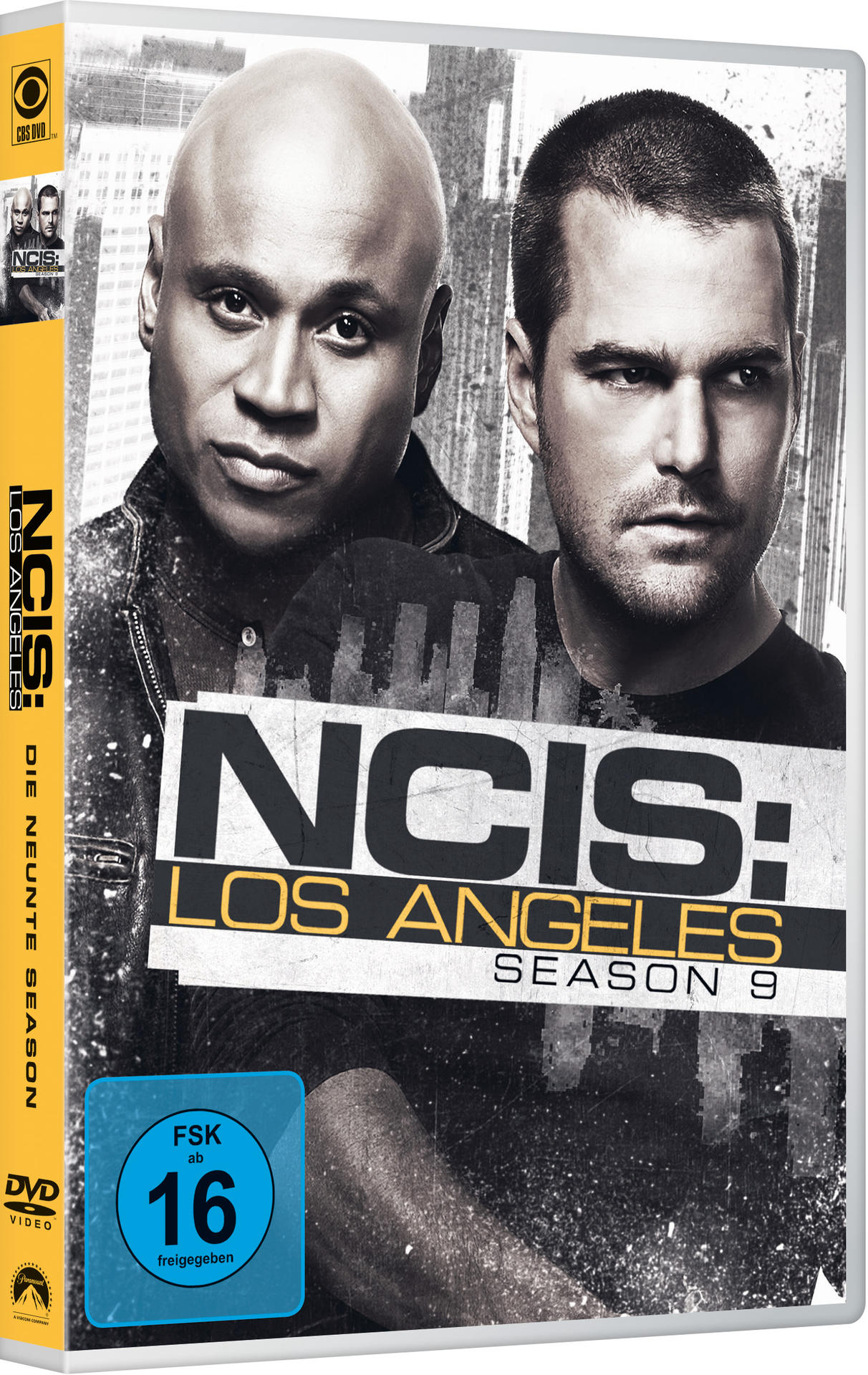 NCIS: Los Angeles DVD-Cover. Mit zwei Schauspielern und NCIS-Logo, Staffel 9 Details.