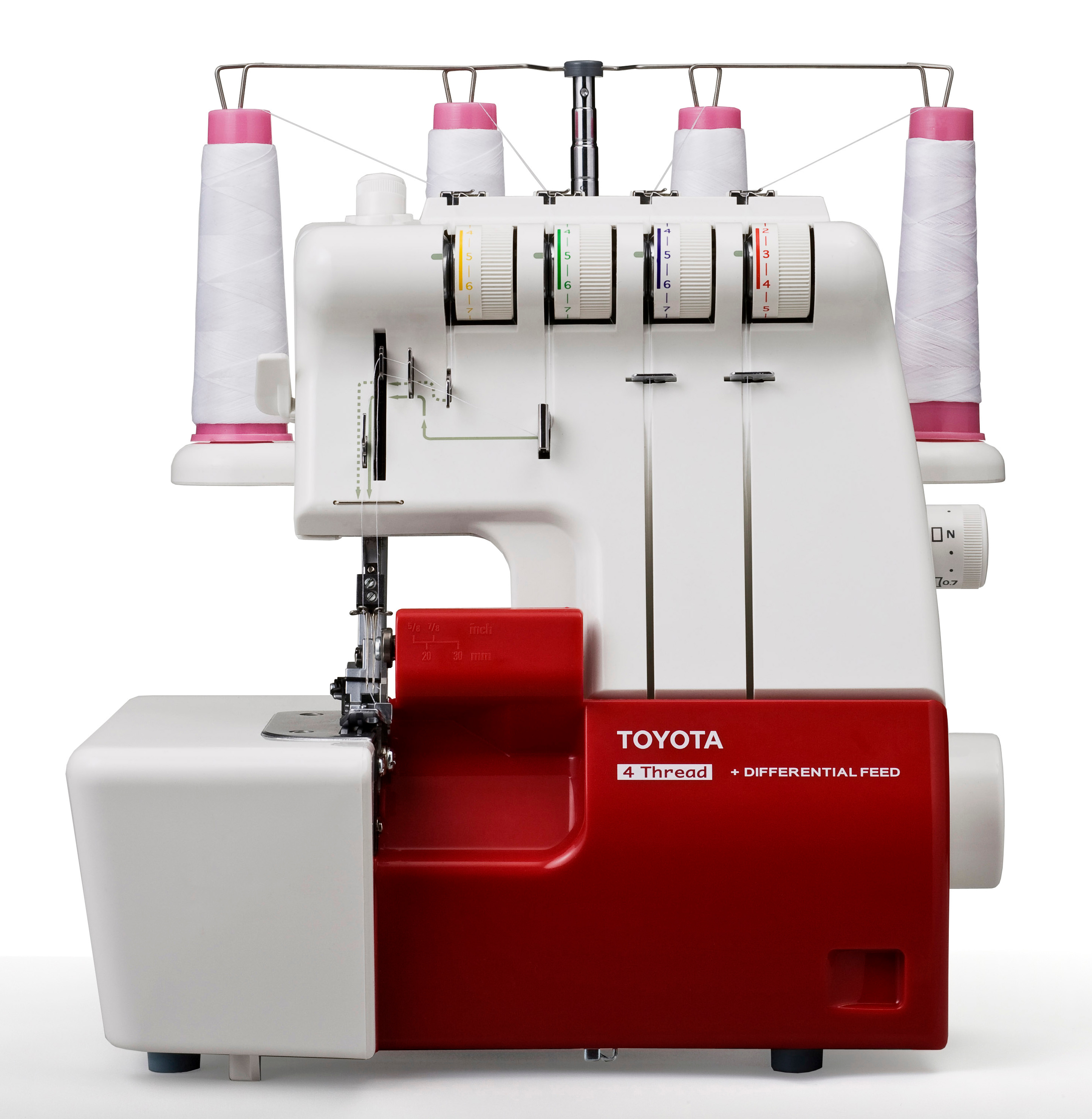 TOYOTA SLR4D Overlock - Macchina da cucire (Bianco/Rosso)