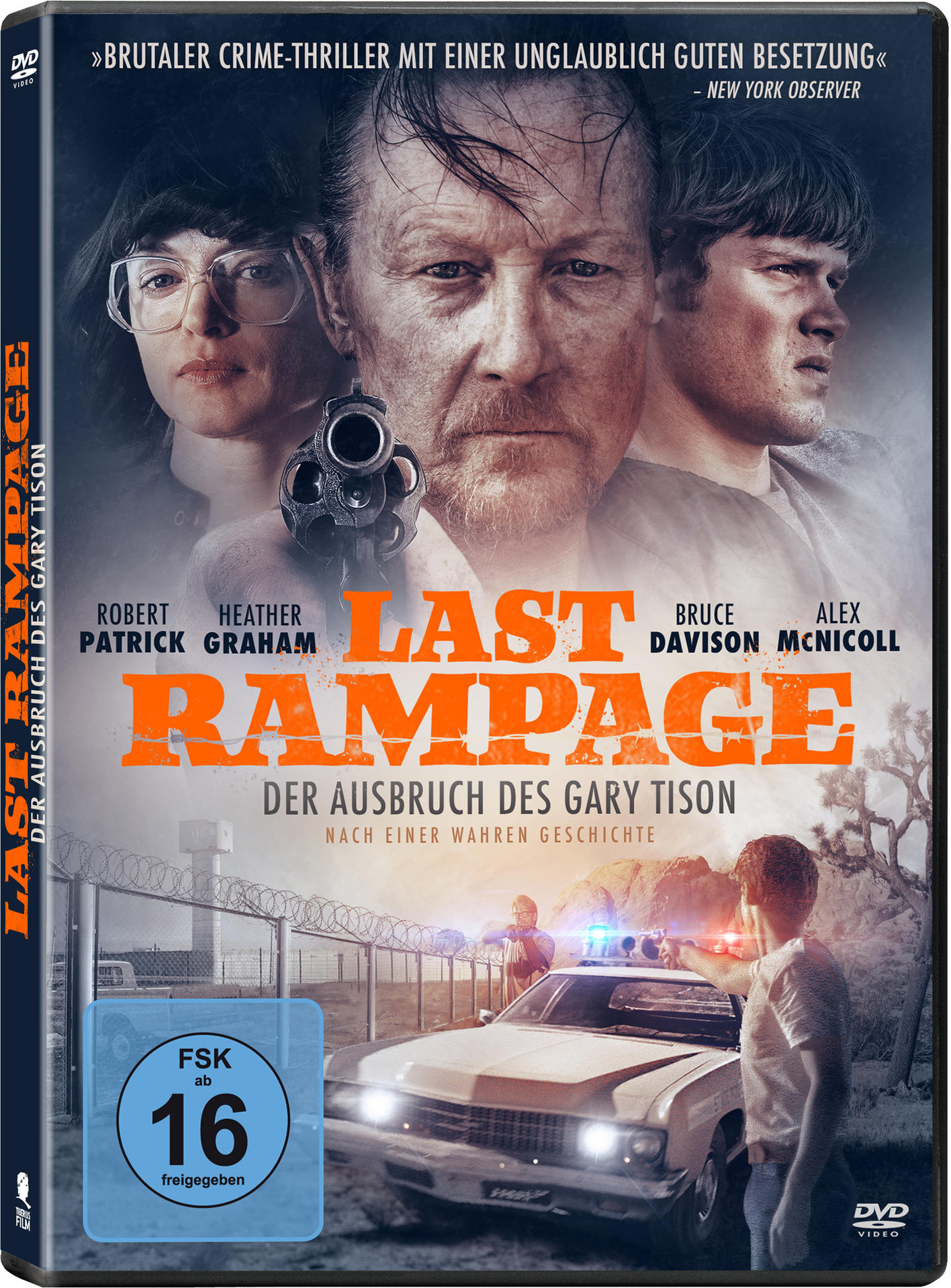 Filmposter: 'Last Rampage', mit Schauspielern und Auto.