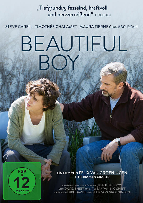 Filmposter für Beautiful Boy. Mit Steve Carell und Timothée Chalamet.