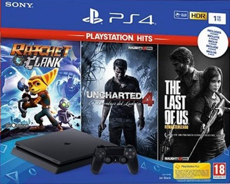 Consola -  PS4 1TB + R&C/TLOU/U4 (HITS)