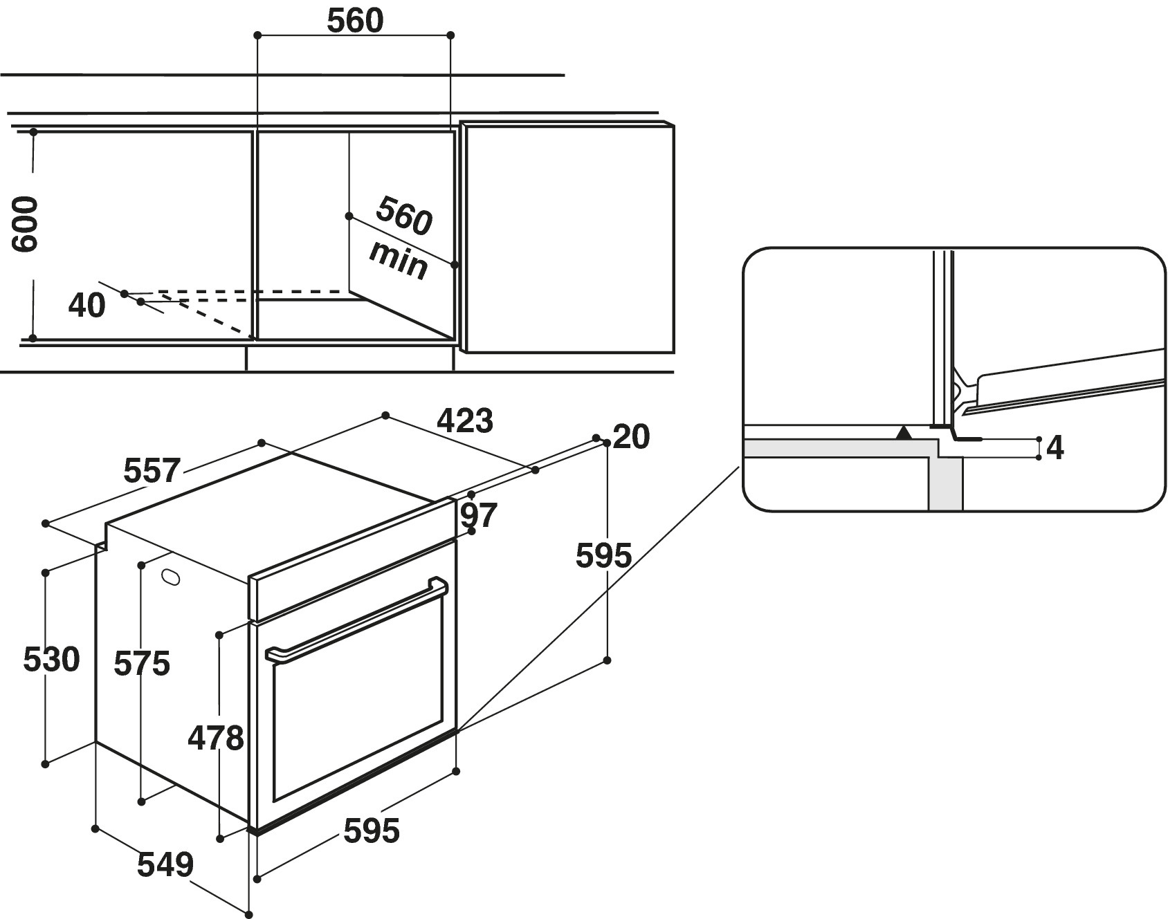 BAUKNECHT BAR2 KN5V IN, Backofen (Einbaugerät, 71 l, 595 mm breit)