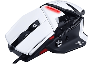 MAD CATZ R.A.T. 4+ - Gaming Maus, Kabelgebunden, Optisch mit Laserdioden, 7200 dpi, Weiss