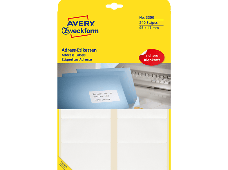 AVERY ZWECKFORM 3350 Adressetiketten 95 X 47 Mm 95 X 47 Mm 240 ...