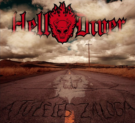 Album borító: Út koponyával, 'Hell Dweller' és 'Vilefiesta Zavgoda' felirattal.