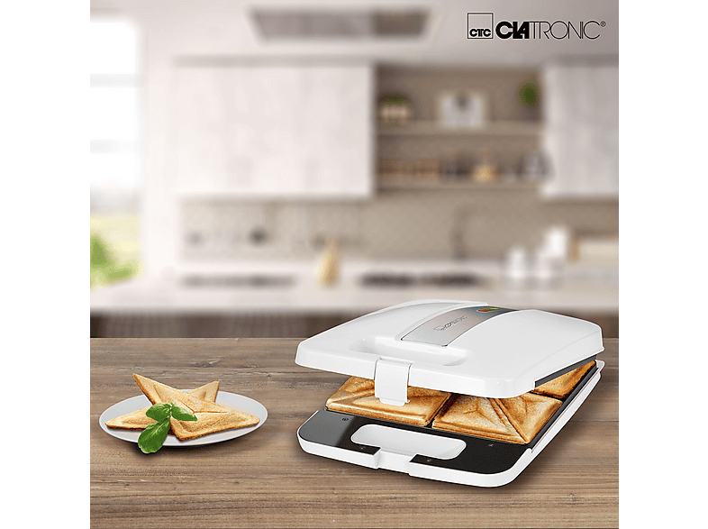 Clatronic ST 3629 Sandwichmaker, Weiß/Inox, 1200 Watt — Foto 3 von 5