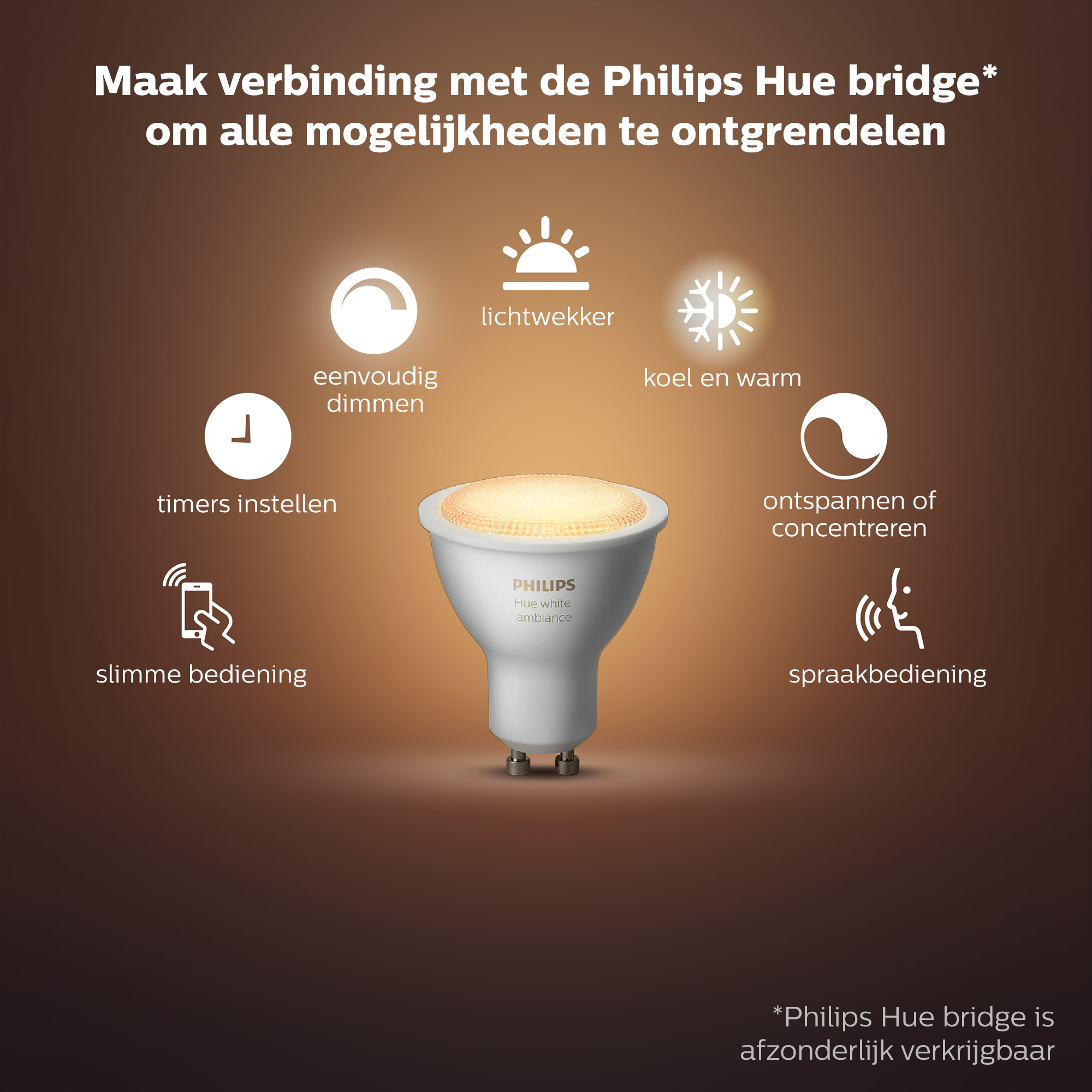 PHILIPS HUE White Ambiance DuoPack GU10 (wit licht)