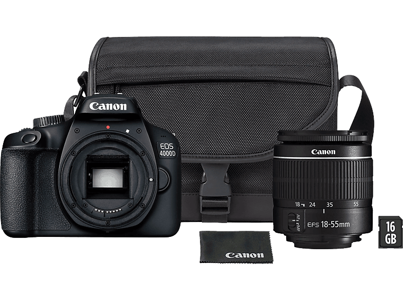 CANON Reflexcamera EOS 4000D + 18-55mm + SB130 Schoudertas + 16 GB SD kaart (3011C013AA)