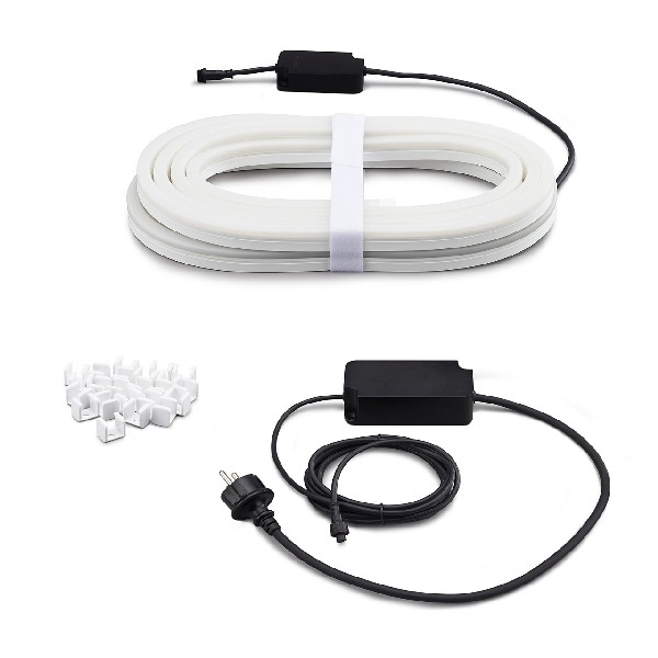 Tira LED inteligente - Philips Hue, 5 Mts para exterior, sumergible (IP67), Silicona, Blanco