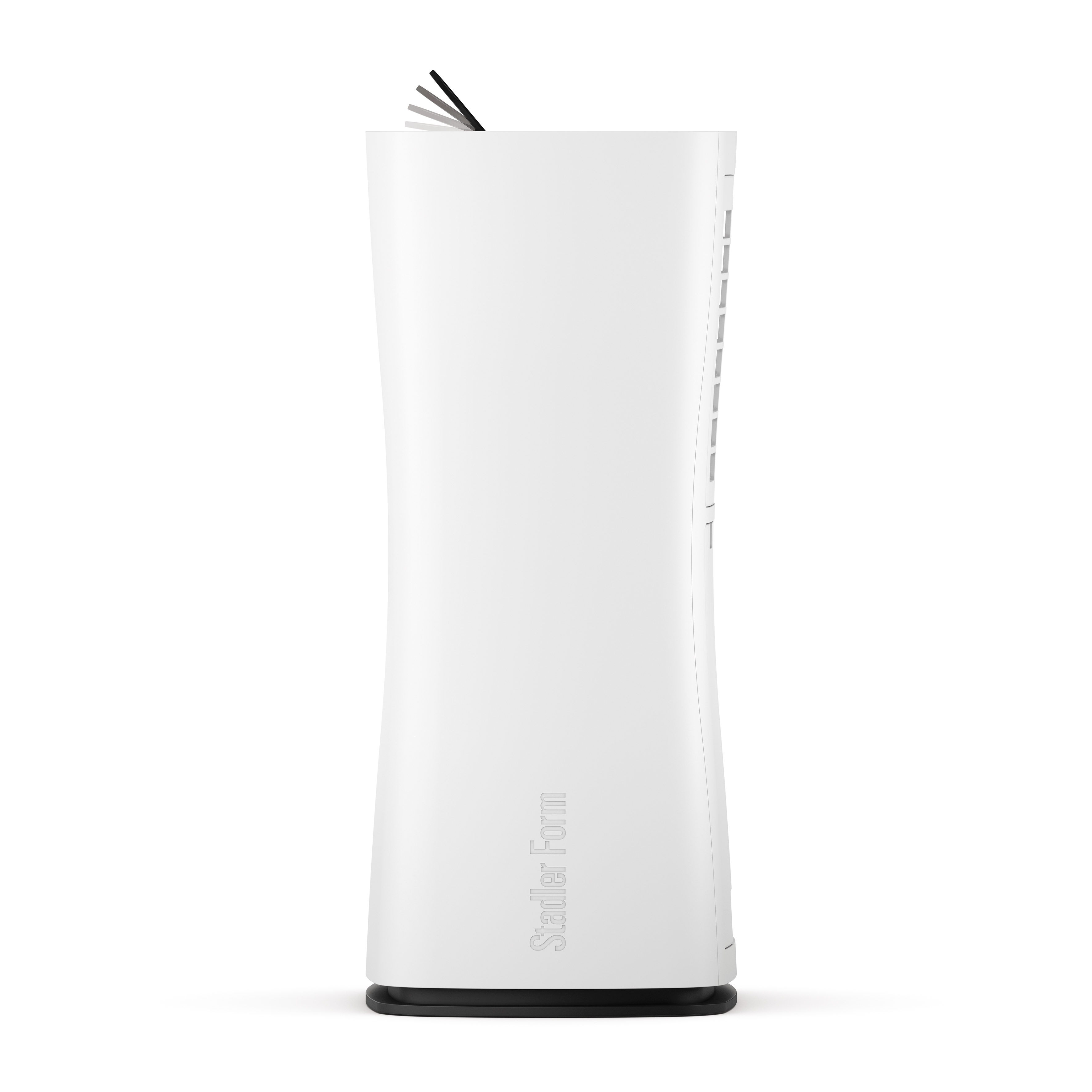 Purificatore d'aria bianco con le parole 'Stadler Form' scritte sopra.
