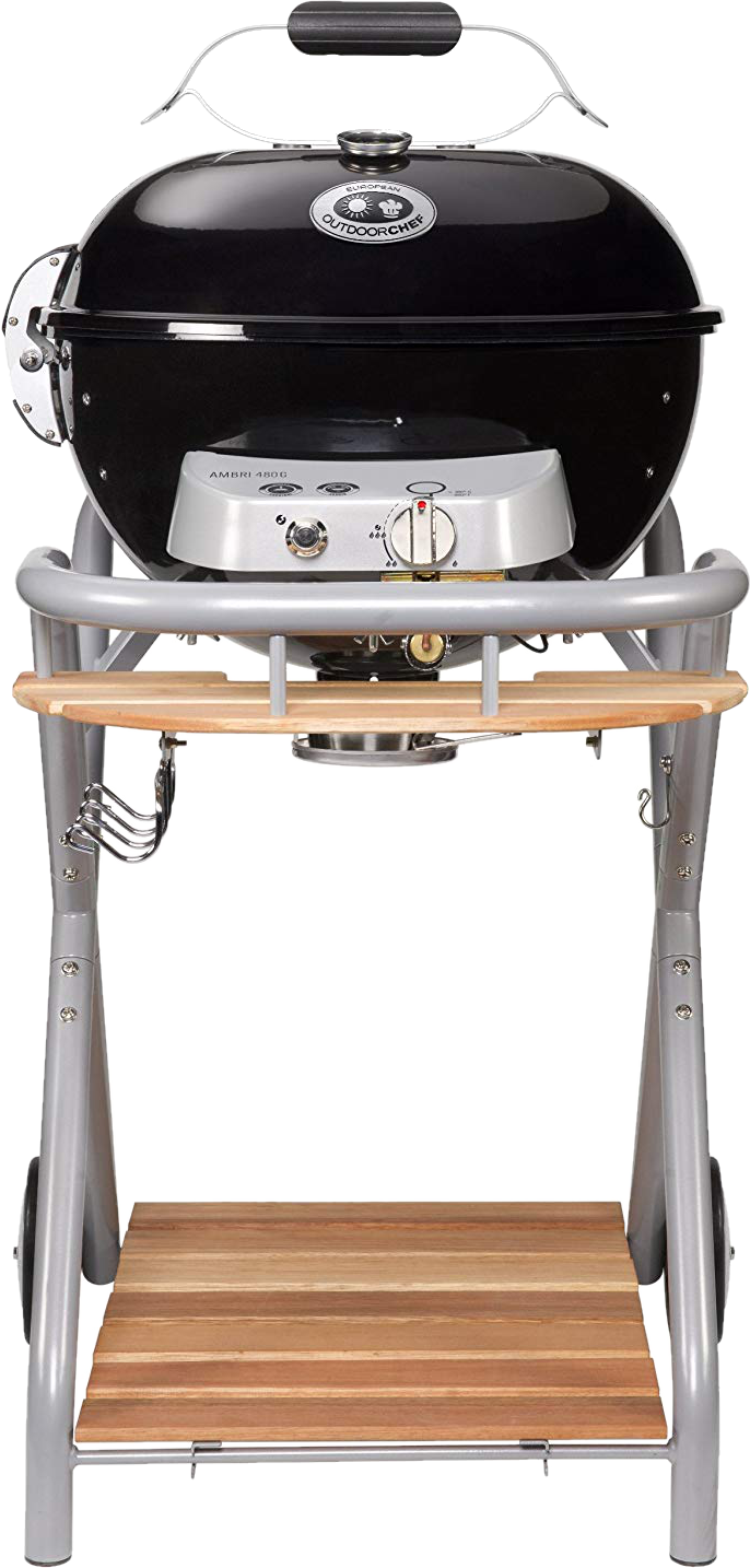 OUTDOORCHEF Ambri 480 G - Barbecue a gas (Nero/Argento/Legno)