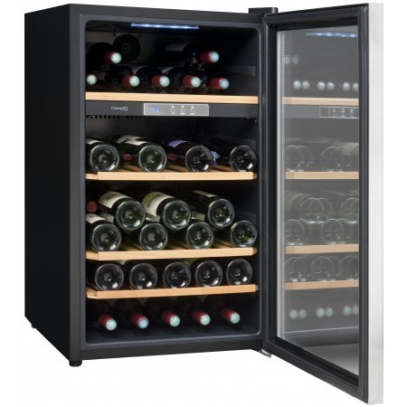 Vinoteca - Climadiff CLS50, Capacidad 52 botellas, De 5 a 18 ºC, 3 bandejas, Negro