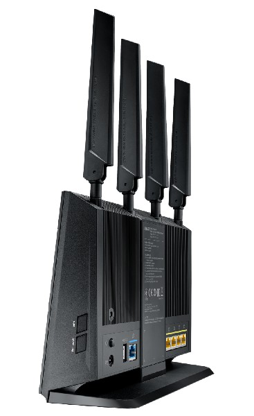 Router y módem - ASUS 4G-AC68U, 1300 Mbps, 4 antenas externas, blanco