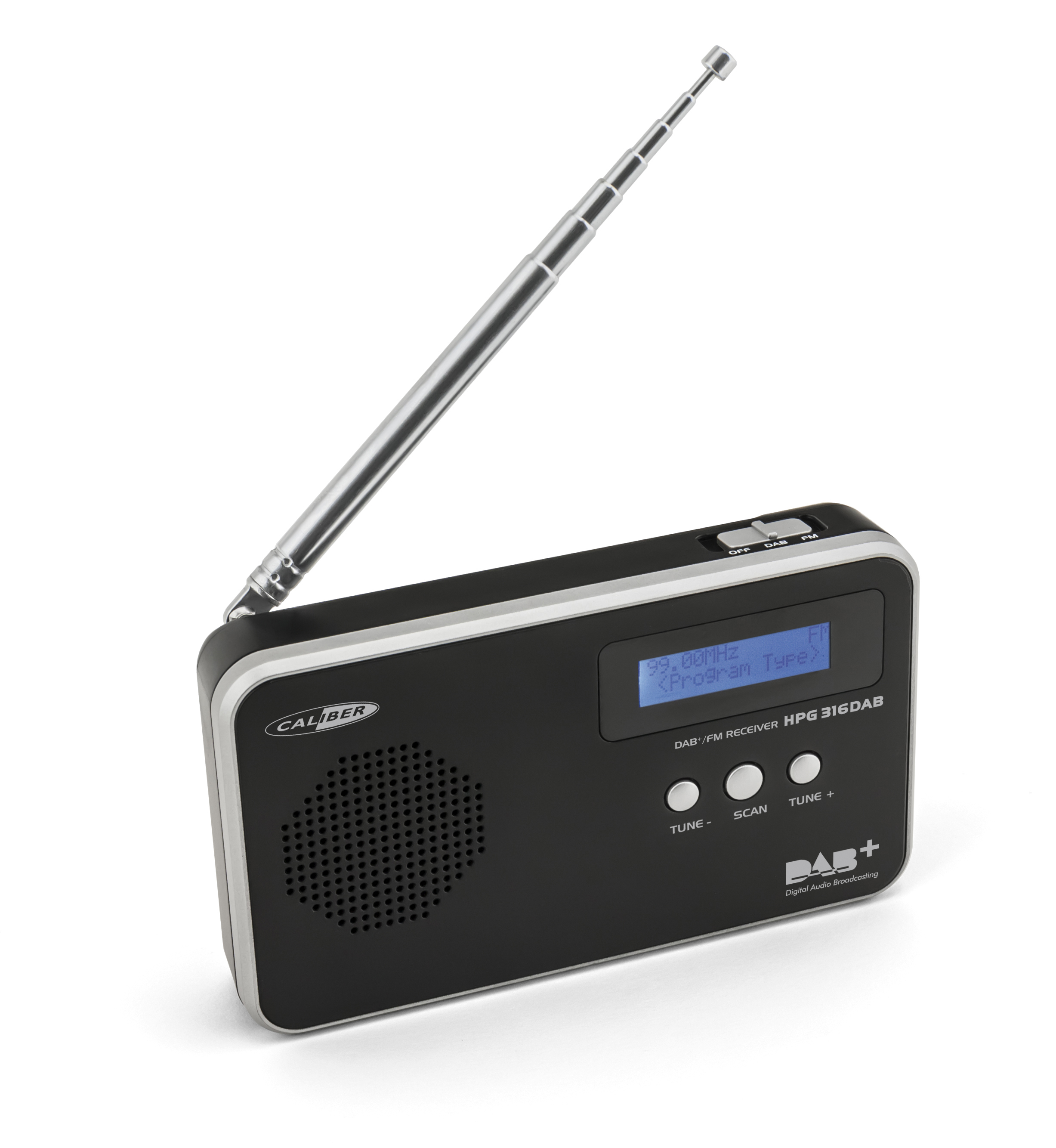 DAB+ portable Schwarz Radio, FM, CALIBER HPG316DAB/B DAB+,