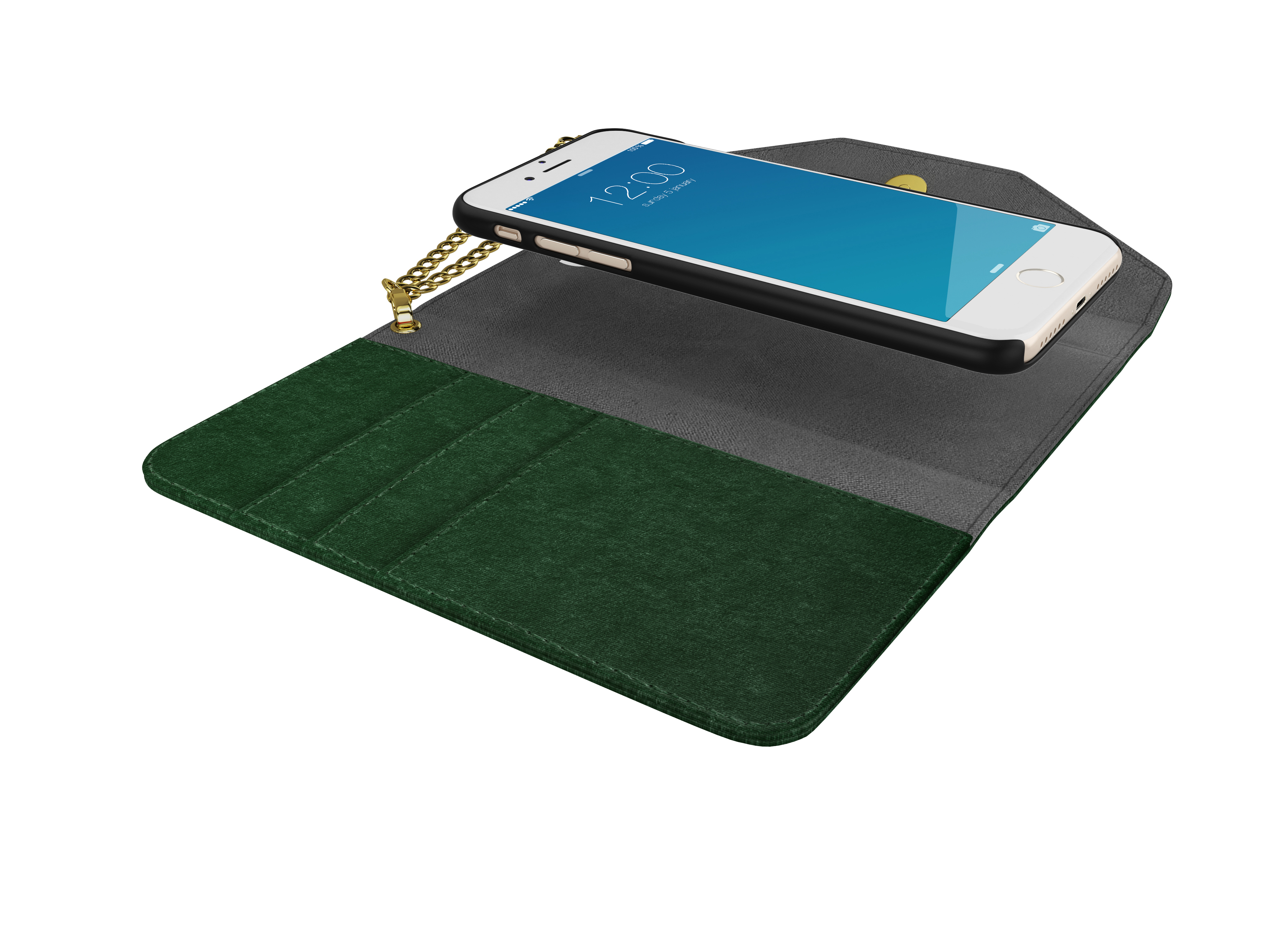 IDEAL OF SWEDEN Mayfair Clutch Velvet, Armtasche, Apple, iPhone 6, iPhone 7, iPhone 8, Grün