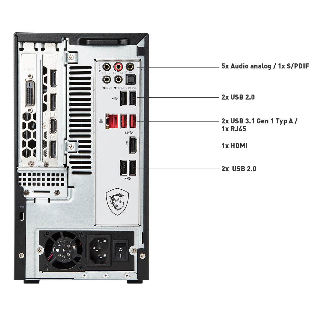 MSI Nightblade MI3 - Intel® Core™ i7 i7-8700 - 16 GB - 256 GB - NVIDIA GeForce® GTX 1070 - Windows 10 Home (64 Bit)