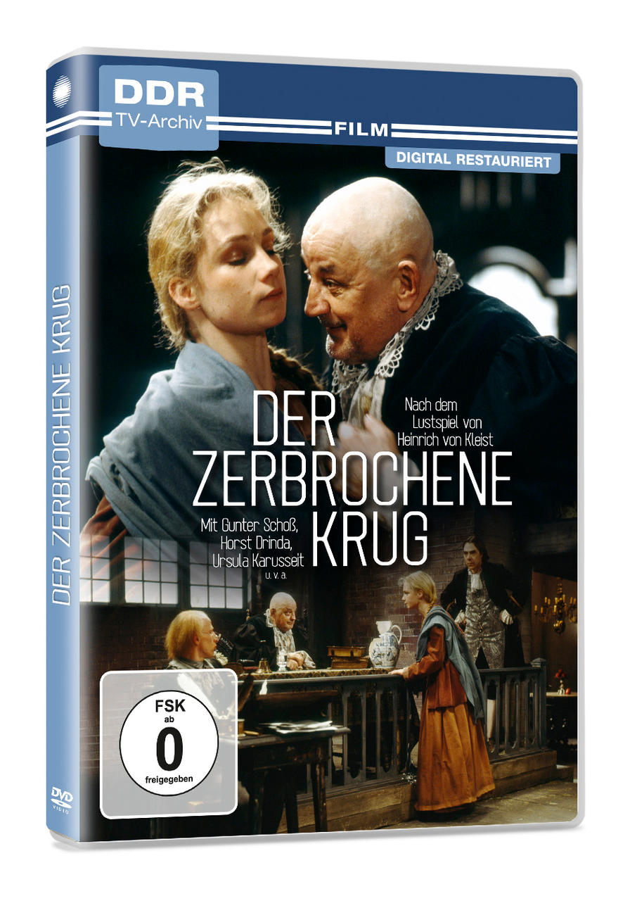DVD-Cover des Films 'Der zerbrochne Krug' mit Schauspielern und Filmtitel.