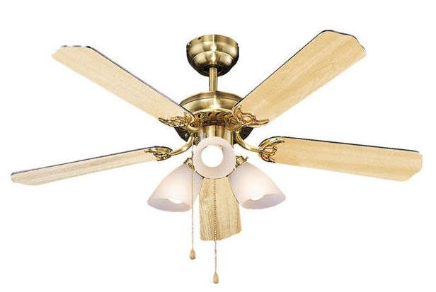 Ventilador de techo - Orbegozo CT 23105, 55 W, 5 aspas, 3 velocidades, Opción luz, Color madera