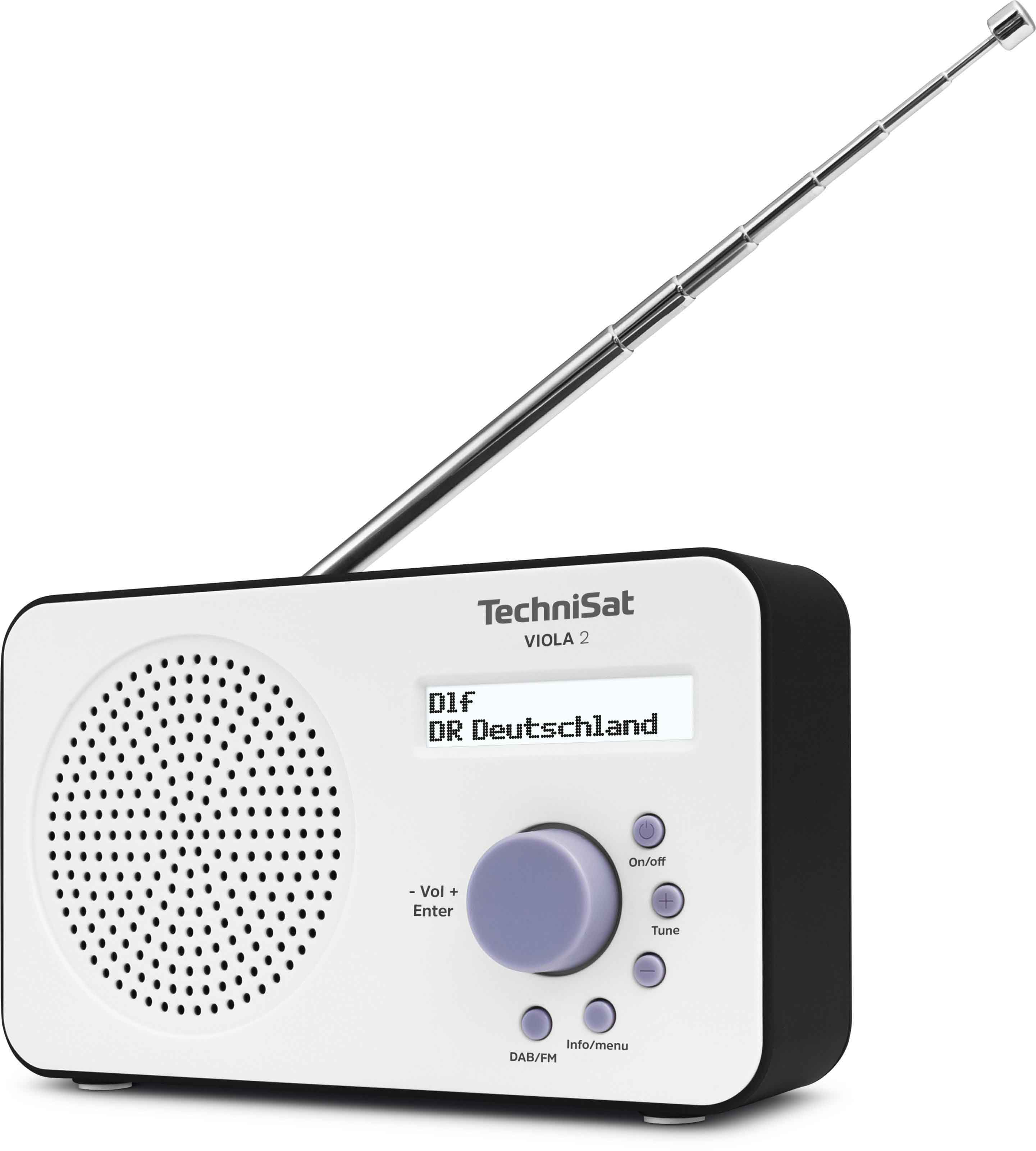 TECHNISAT VIOLA 2, weiß/schwarz DAB+/UKW-Radio, DAB+, Portables FM, DAB+, UKW/RDS, Weiß/Schwarz AM