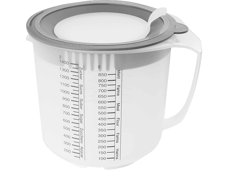 Dr. Oetker 1802 1.4l Messbecher, Transparent/Grau Messbecher, Transparent/Grau