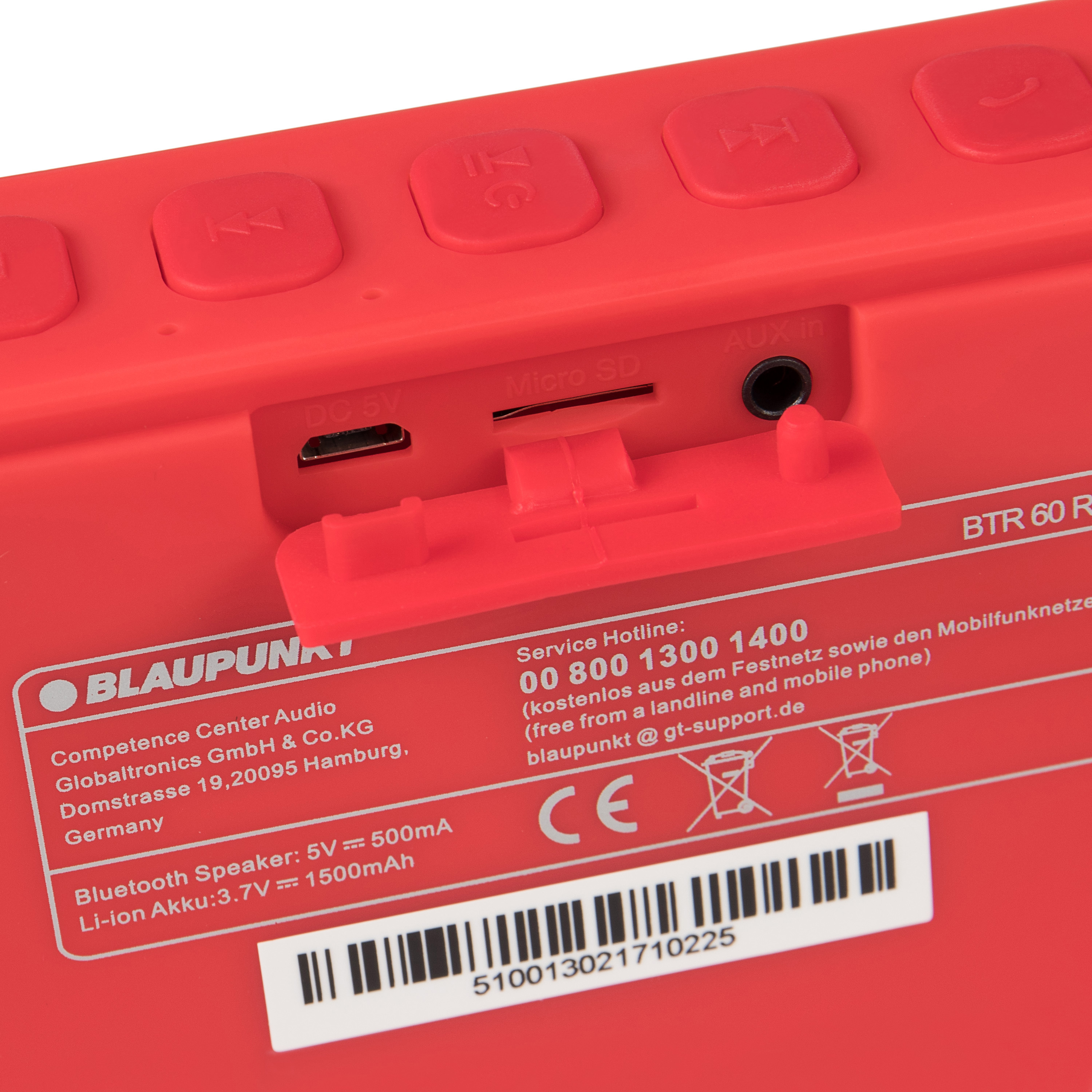 BLAUPUNKT BTR-60-RD Bluetooth Lautsprecher Bluetooth Lautsprecher, Rot
