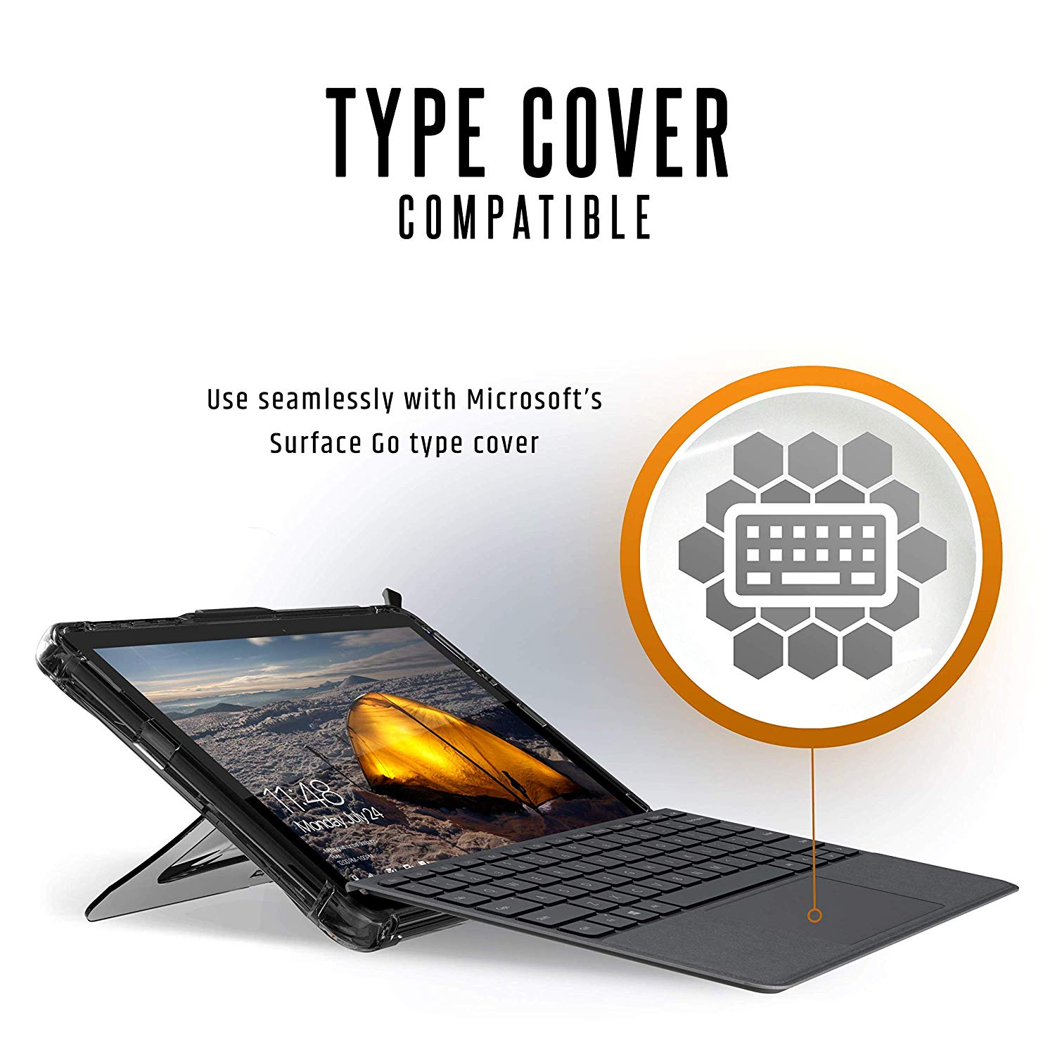 Carcasa - UAG, Urban Armor Gear PLYO, Para Microsoft Surface Go, Transparente