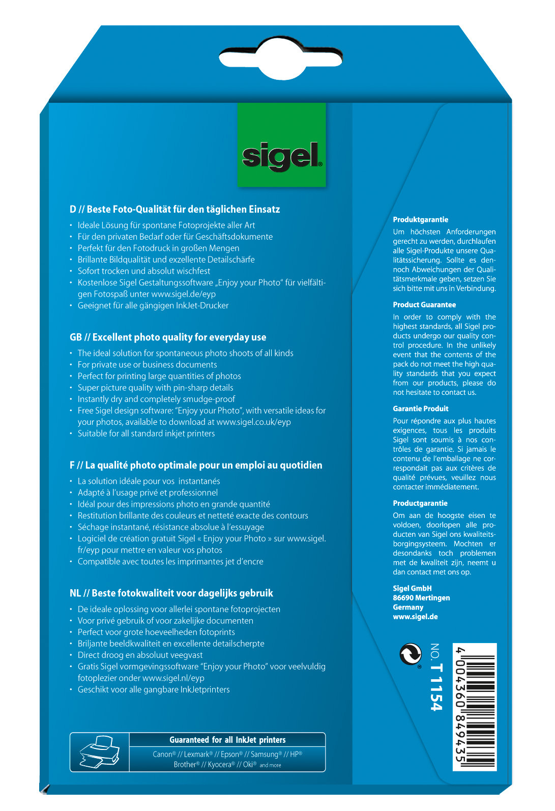 SIGEL T1154 Einzelblattpapier