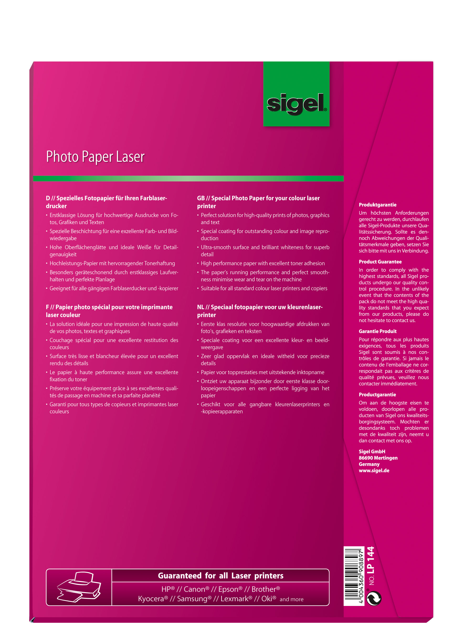 SIGEL LP144 Einzelblattpapier