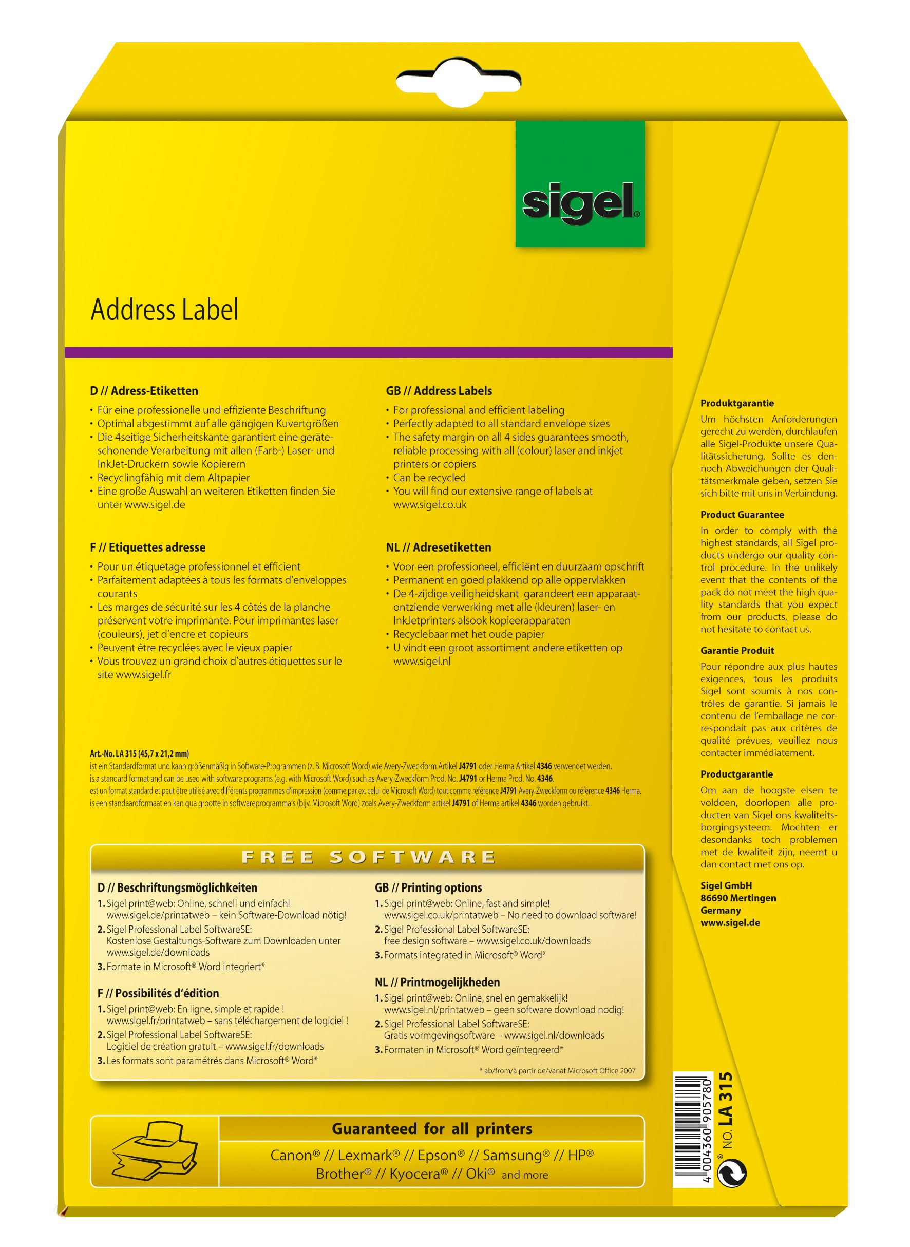 SIGEL LA315