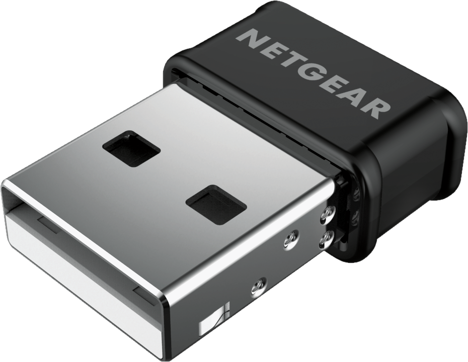 Ein schwarzer Netgear USB WLAN-Adapter.