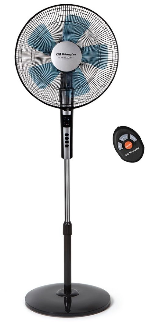 Orbegozo Sf 0640 silencioso de pie mando distancia temporizador 2 velocidades turbo silent acero inoxidable multicolor sf0640 negro 65w potencia temporidazor ventilacion control remoto aspas 40cm modos 65 4 40