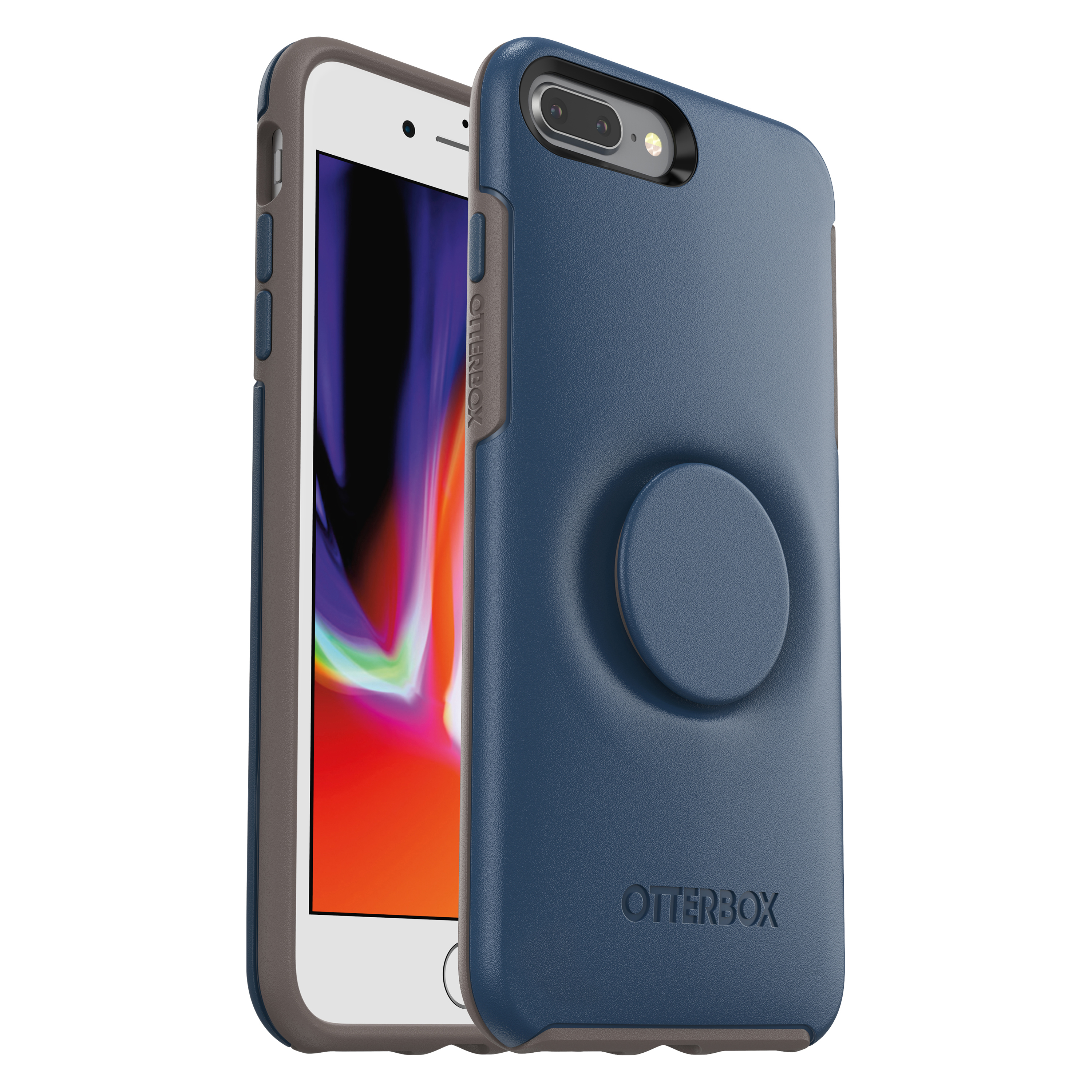 OTTERBOX Otter + Pop Symmetry, Backcover, Apple, iPhone 7 Plus, iPhone 8 Plus, Blau