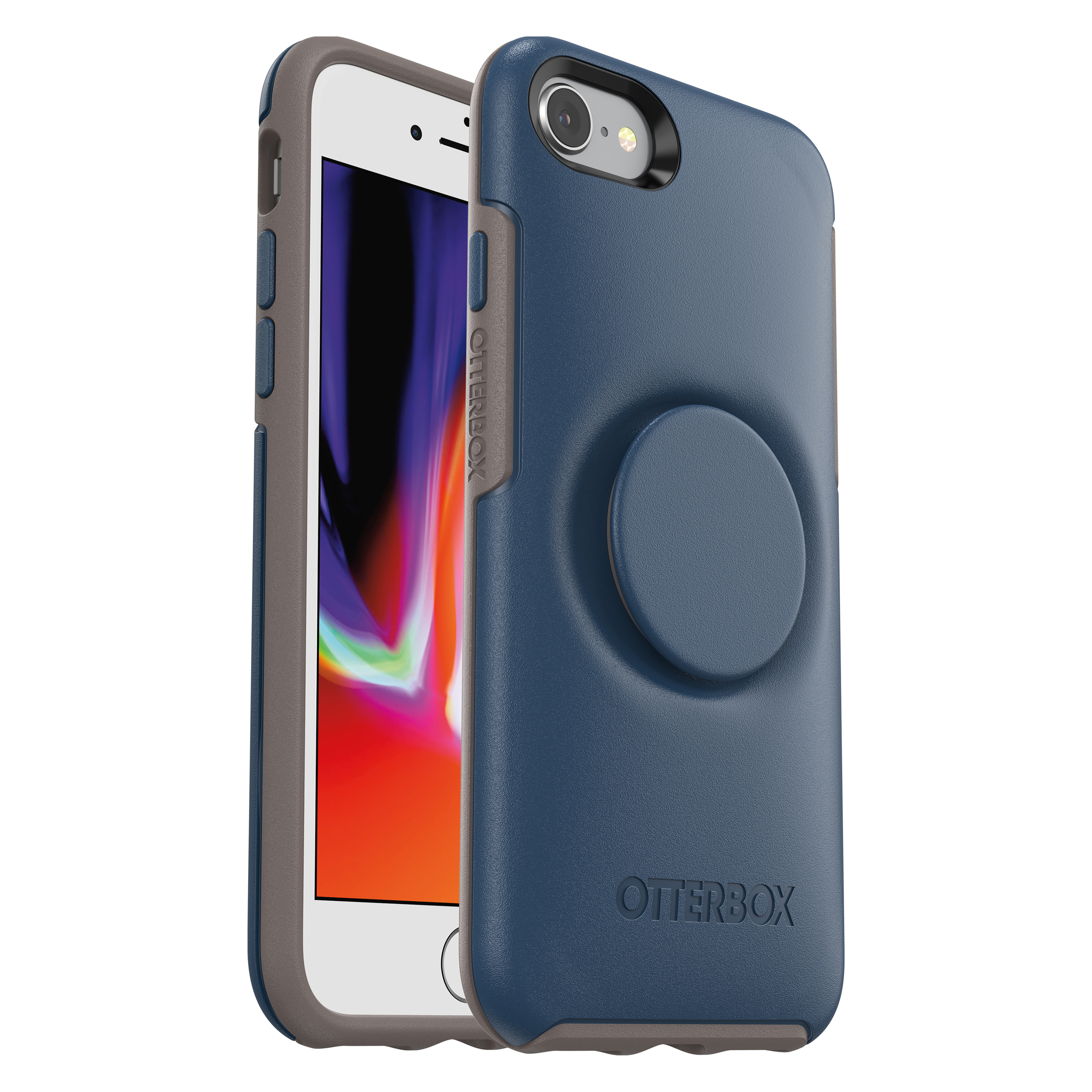 OTTERBOX Otter + Pop Symmetry, Backcover, Apple, iPhone 7, iPhone 8, Blau