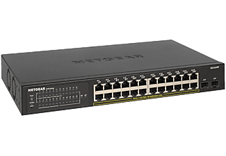 NETGEAR S350 Desktop Gigabit Smart Managed Switch, 24x RJ-45, 2x SFP, PoE+ (GS324TP-100)