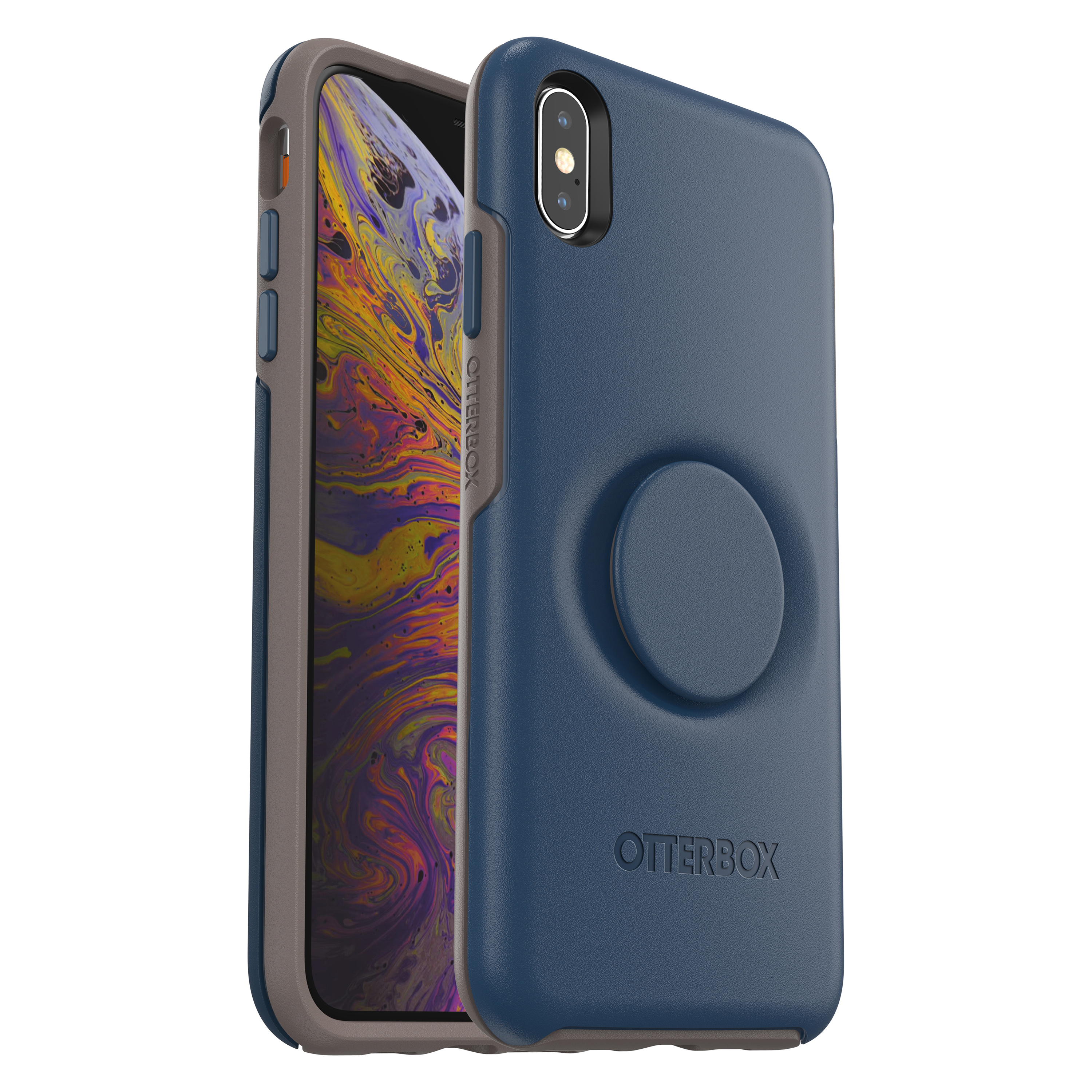 OTTERBOX Otter + Pop Symmetry, Backcover, Apple, iPhone XS Max, Blau