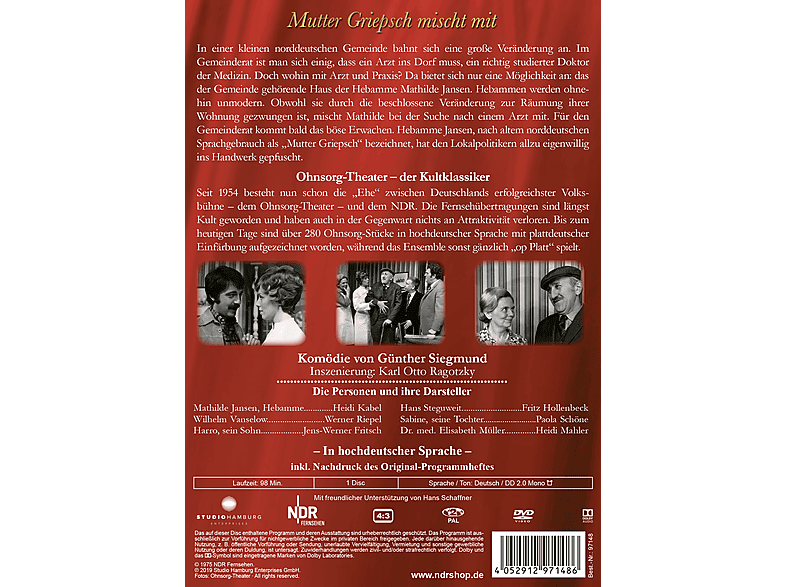 Thumbnail - Ohnsorg-Theater Klassiker: Mutter Griepsch mischt mit DVD