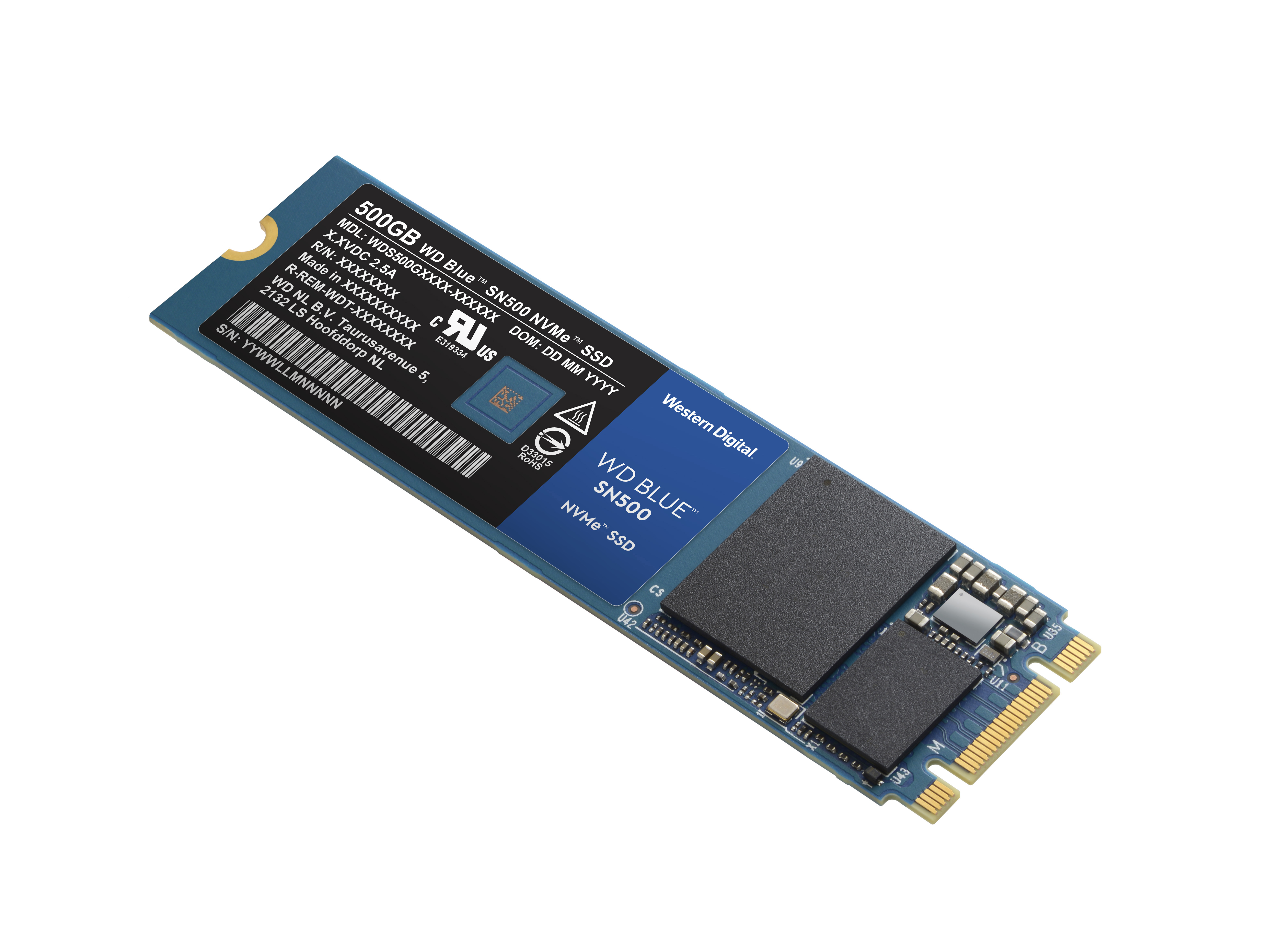 WD Blue™ SN500 NVMe™ Festplatte, 500 GB SSD M.2 via PCIe, intern
