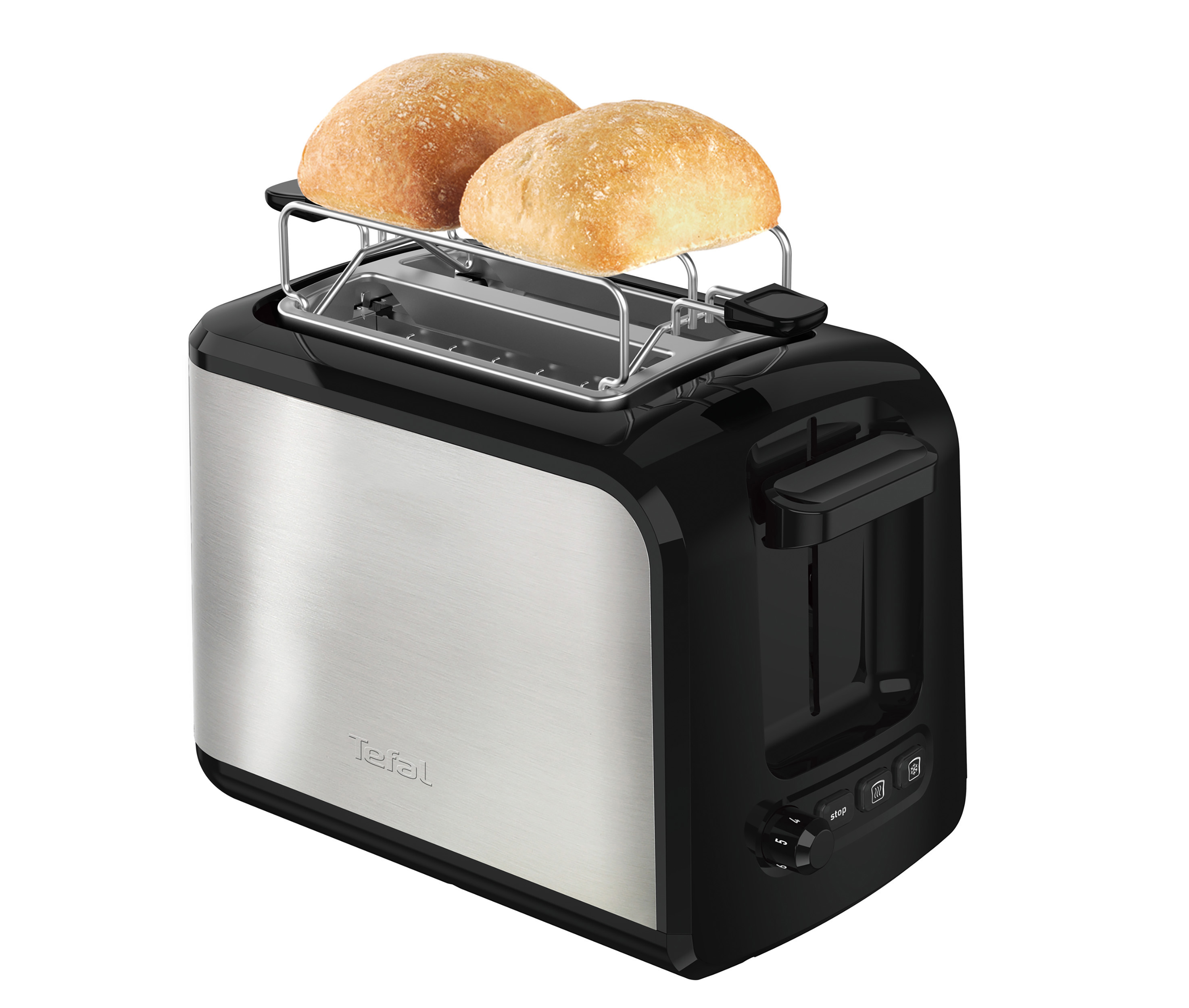 TEFAL TT411D Express Edelstahl Toaster Schwarz/Edelstahl (850 Watt, Schlitze: 2)