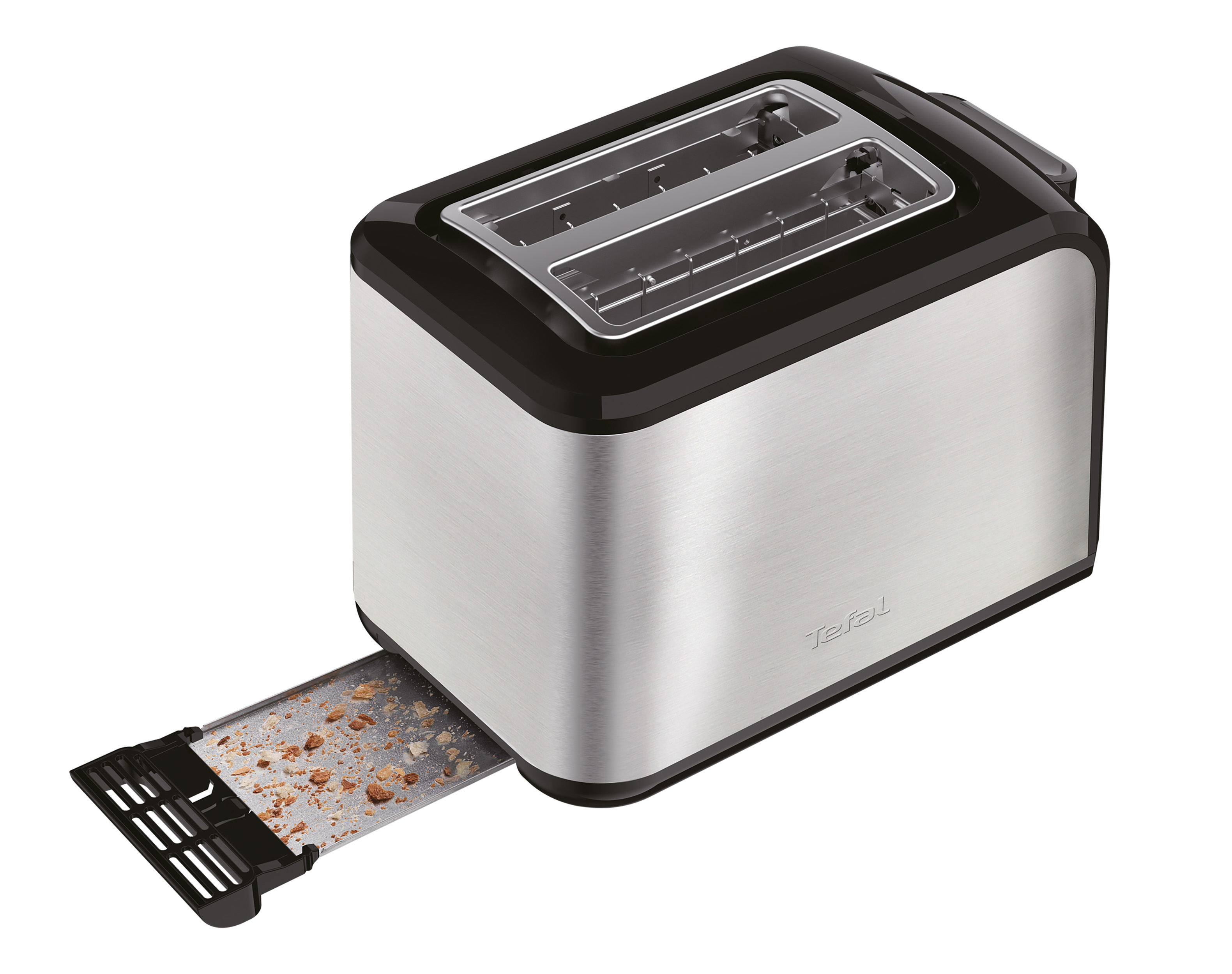 TEFAL TT411D Express Edelstahl Toaster Schwarz/Edelstahl (850 Watt, Schlitze: 2)