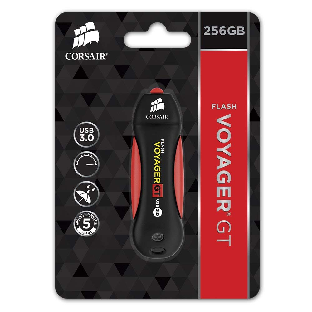 Pendrive de 256 GB - Corsair Voyager GT, USB 3.0, Resistente a golpes, Resistente al agua