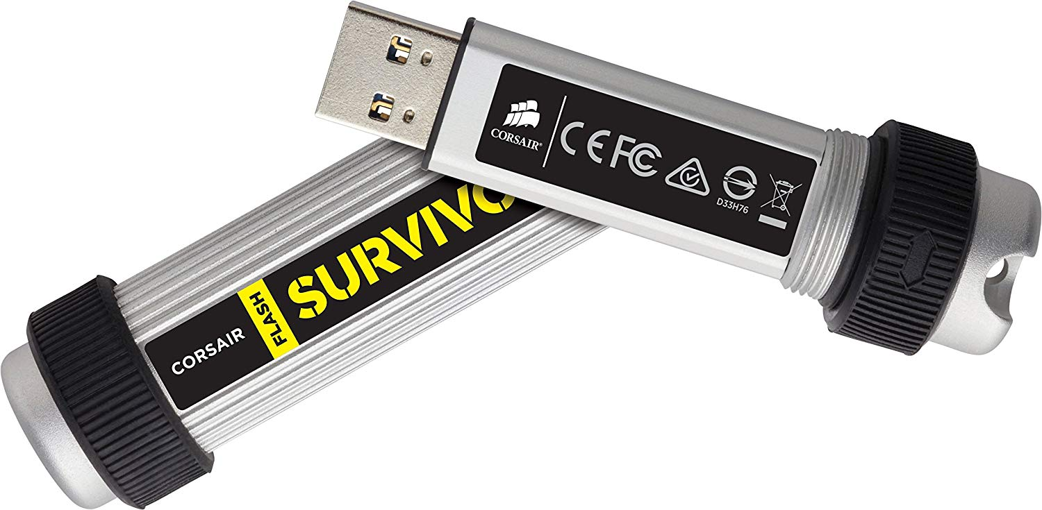Pendrive de 256 GB - Corsair Flash Survivor V2, USB 3.0, Resistente a golpes, Resistente al agua