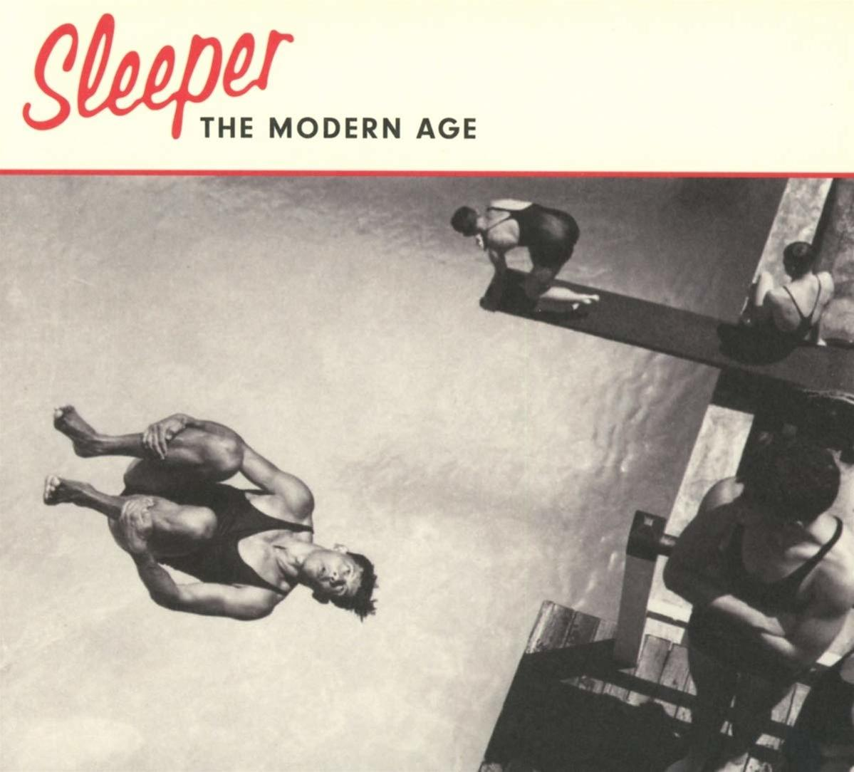 Pochette d'album avec des plongeurs sautant dans l'eau, photo en noir et blanc, et le texte 'Sleeper The Modern Age'.