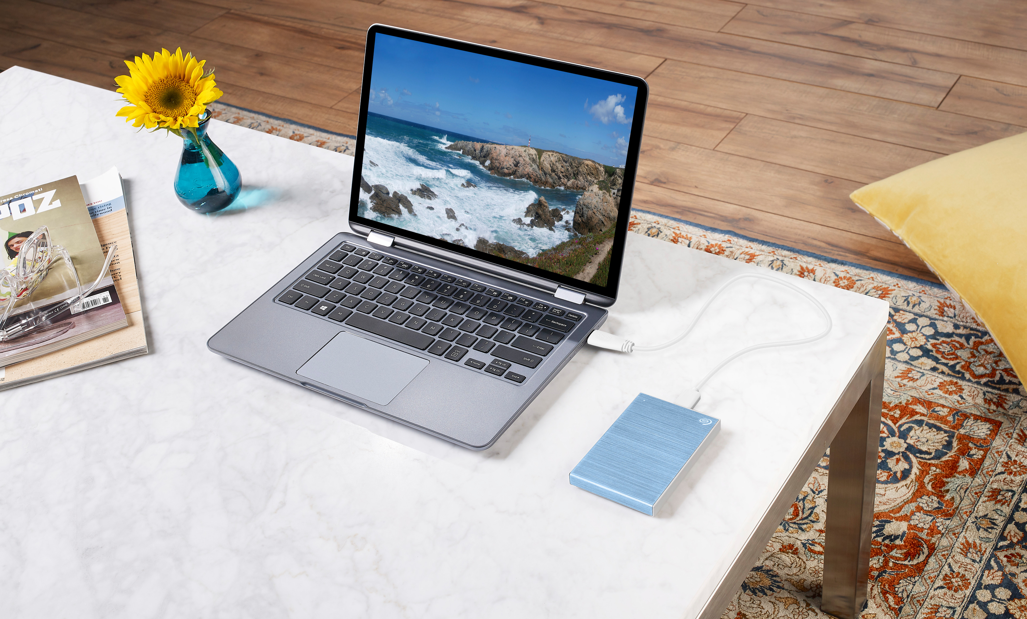 SEAGATE Backup Plus Slim Festplatte, 2 TB HDD, 2,5 Zoll, extern, Blau
